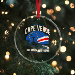 Cape Verde Small Islands Big Hearts Pride Crystal Glass Ornament Cabo Verde One Nation One Dream Distressed Flag TS02 Print Your Wear