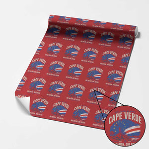 Cape Verde Small Islands Big Hearts Pride Wrapping Paper Roll Cabo Verde One Nation One Dream Distressed Flag TS02 Red Print Your Wear