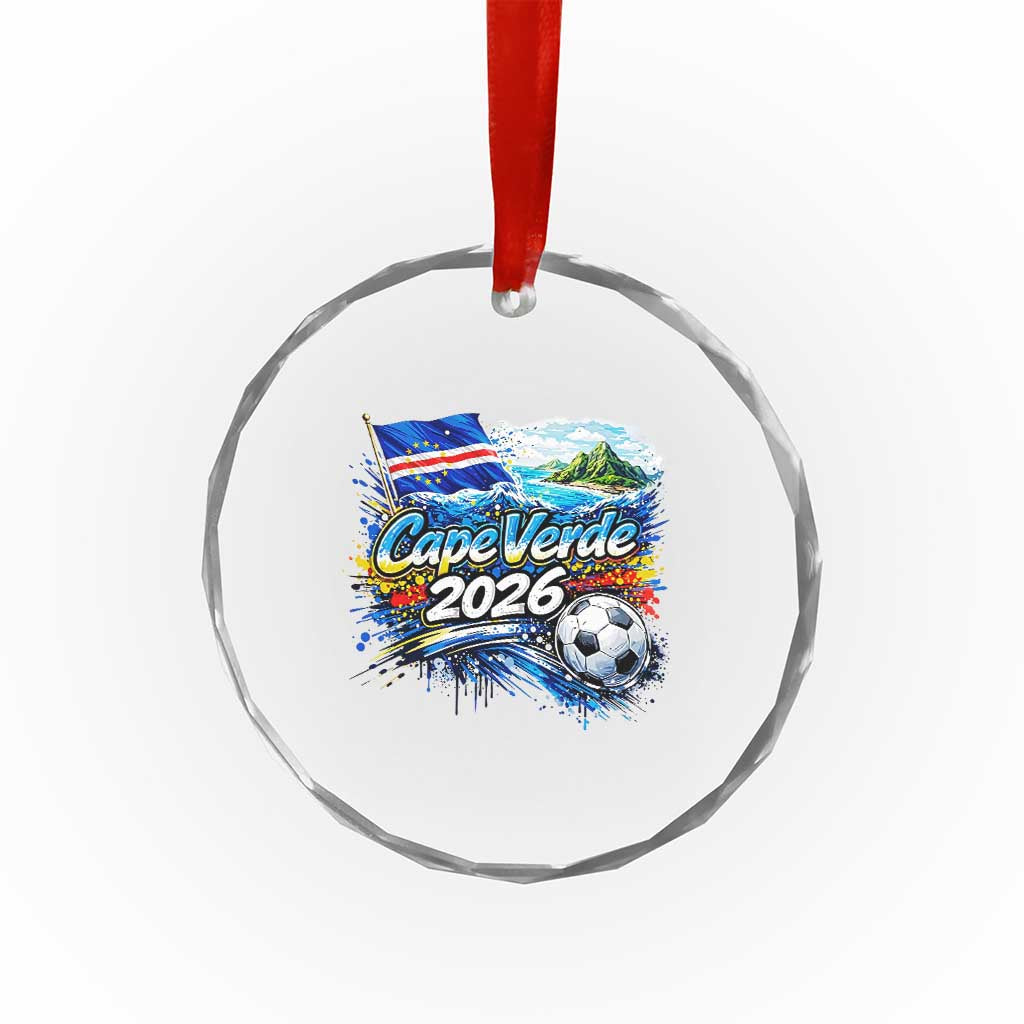 Cape Verde Soccer 2026 Island Flag Crystal Glass Ornament Cabo Verde Football Team Fans Tropical Pride Gift