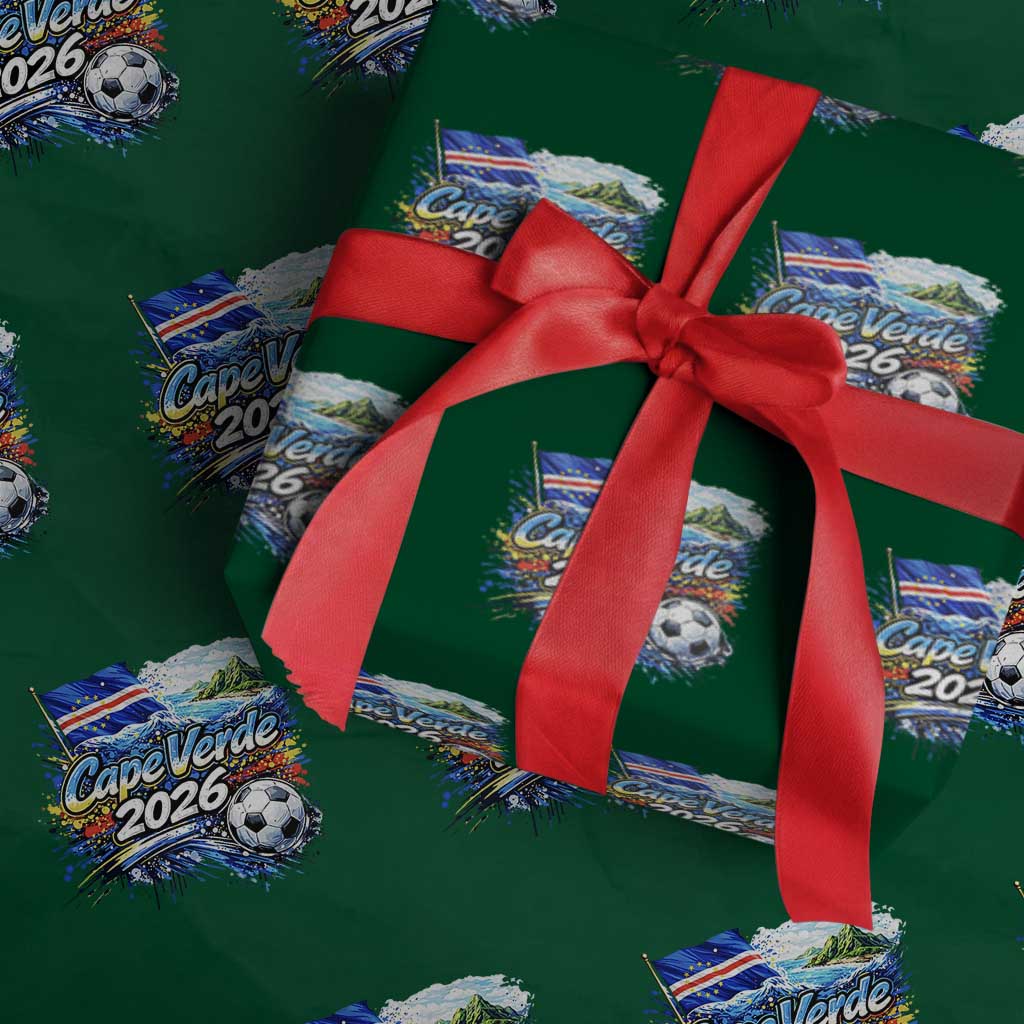 Cape Verde Soccer 2026 Island Flag Wrapping Paper Roll Cabo Verde Football Team Fans Tropical Pride Gift TS02 Green Print Your Wear