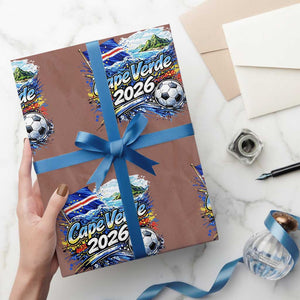 Cape Verde Soccer 2026 Island Flag Wrapping Paper Roll Cabo Verde Football Team Fans Tropical Pride Gift