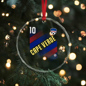 Cape Verde Soccer Jersey Style National Pride Crystal Glass Ornament Cabo Verde Football Fans Number 10 Athletic