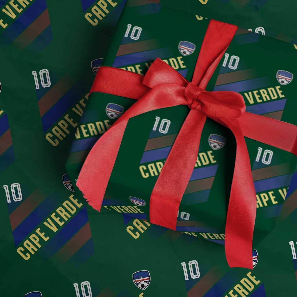 Cape Verde Soccer Jersey Style National Pride Wrapping Paper Roll Cabo Verde Football Fans Number 10 Athletic