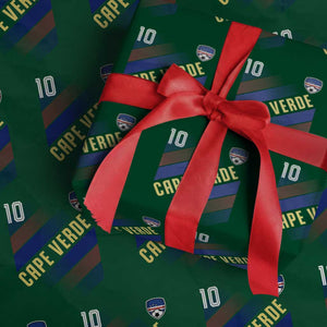 Cape Verde Soccer Jersey Style National Pride Wrapping Paper Roll Cabo Verde Football Fans Number 10 Athletic