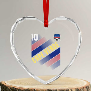 Cape Verde Soccer Jersey Style National Pride Heart Crystal Glass Ornament Cabo Verde Football Fans Number 10 Athletic