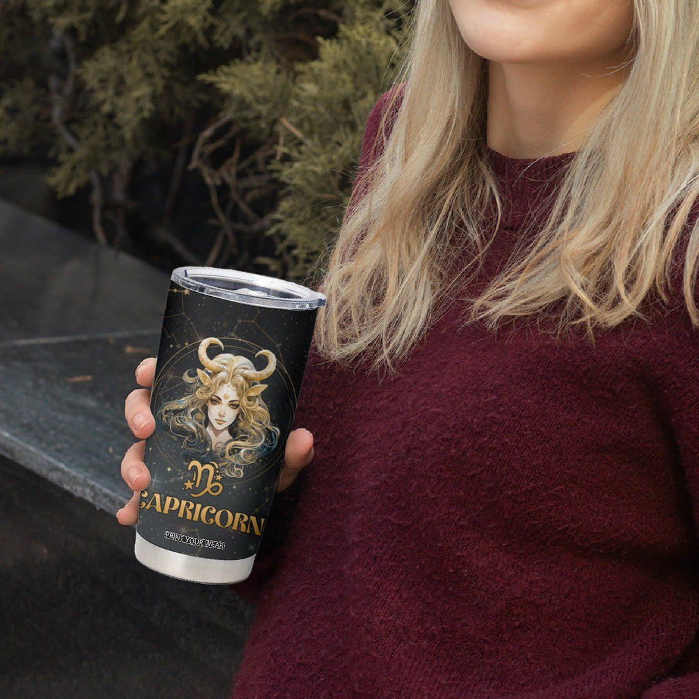 Capricorn Zodiac Tumbler Cup Celestial Constellation Astrology Horoscope Galaxy TB02 Printyourwear