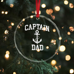 Captain Dad Crystal Glass Ornament Boat Pontoon Father Fishing Sailor TS11 Print Your Wear