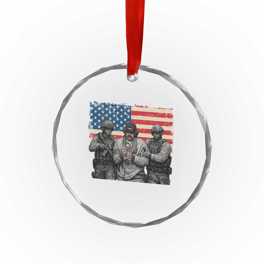 Captured Dictator Maduro Crystal Glass Ornament Special Forces Justice Operation American Flag TS02 Print Your Wear