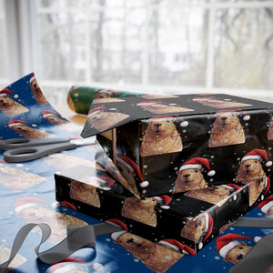 Capybara Christmas Wrapping Paper Roll Funny Santa Capy Meme Xmas Vibe TS02 Black Print Your Wear