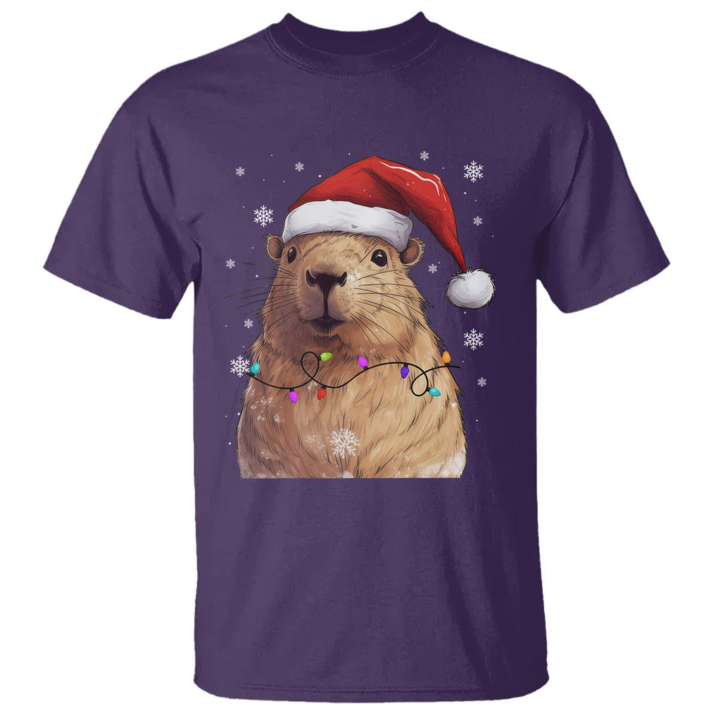 Capybara Christmas T Shirt Funny Santa Capy Meme Xmas Vibe TS02 Purple Printyourwear