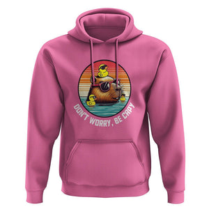 Capybara Lover Hoodie Don't Worry Be Capy Retro TS09 Azalea Print Your Wear