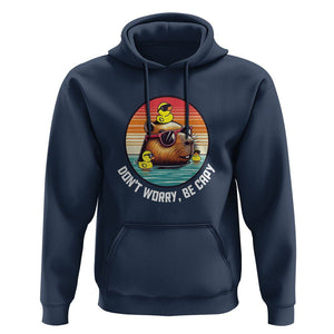 Capybara Lover Hoodie Don't Worry Be Capy Retro TS09 Navy Print Your Wear