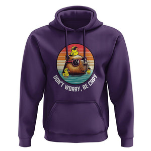 Capybara Lover Hoodie Don't Worry Be Capy Retro TS09 Purple Print Your Wear