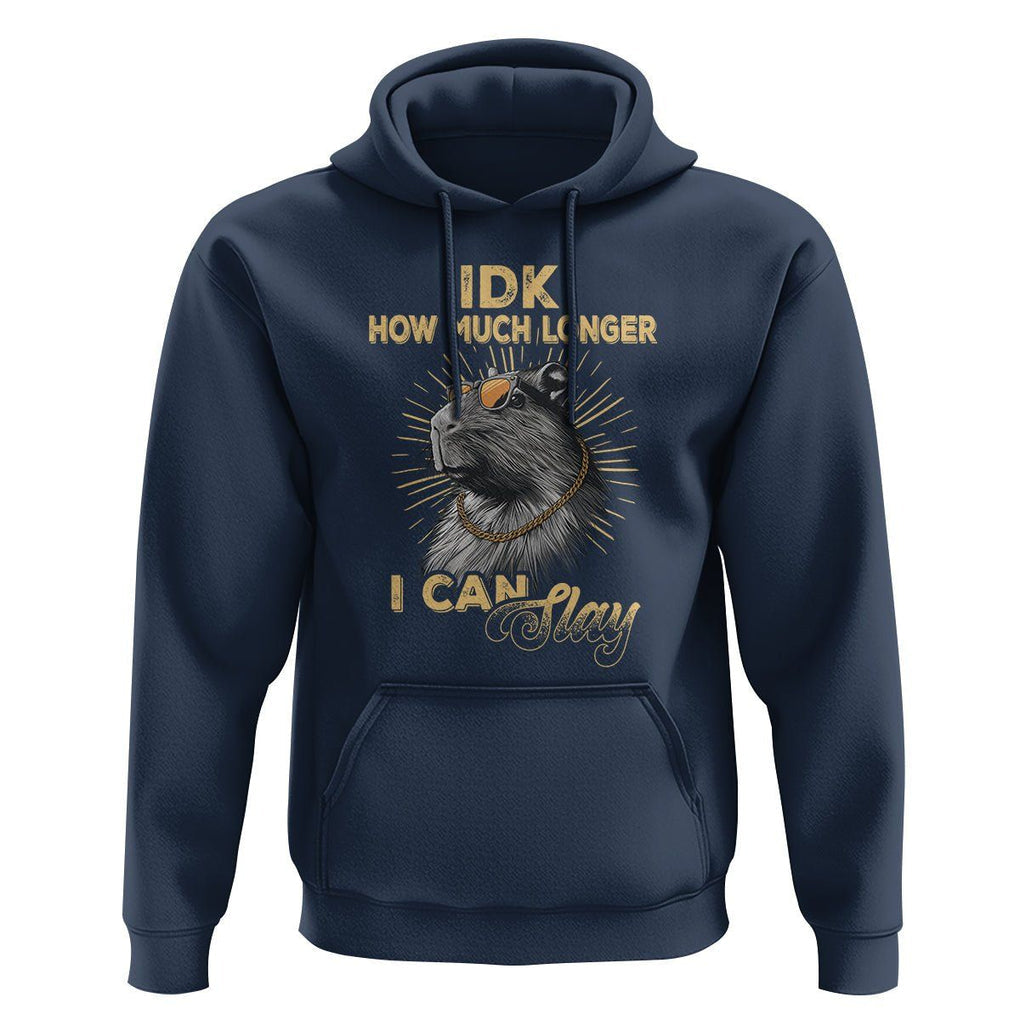 Capybara Lover Hoodie Idk How Much Longer I Can Slay Cool Capy TS09 Navy Print Your Wear