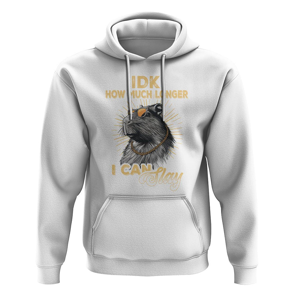 Capybara Lover Hoodie Idk How Much Longer I Can Slay Cool Capy TS09 White Print Your Wear