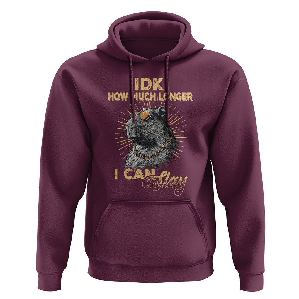 Capybara Lover Hoodie Idk How Much Longer I Can Slay Cool Capy TS09 Maroon Print Your Wear