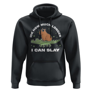 Capybara Lover Hoodie Idk How Much Longer I Can Slay Funny Capy Crocodile TS09 Black Print Your Wear