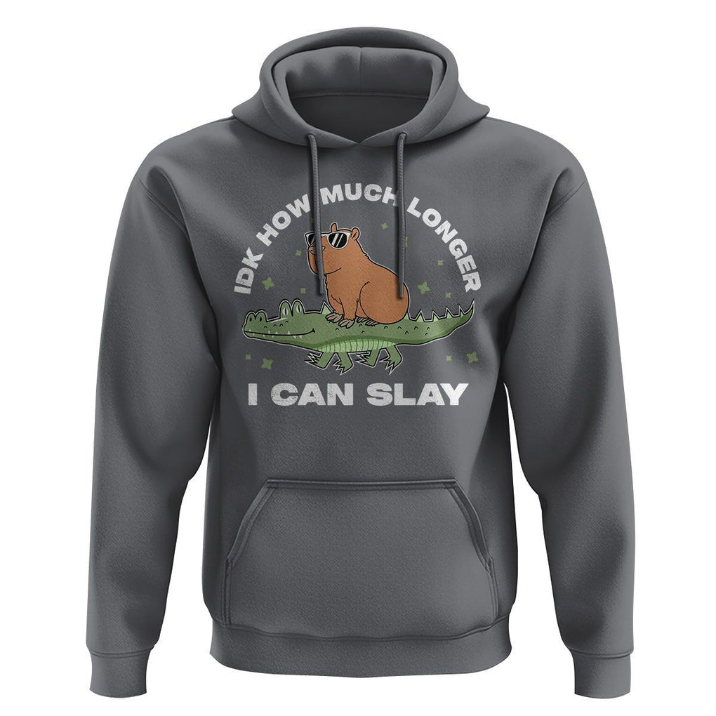 Capybara Lover Hoodie Idk How Much Longer I Can Slay Funny Capy Crocodile TS09 Charcoal Print Your Wear