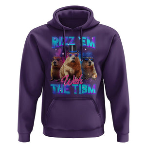 Capybara Lover Hoodie Rizz Em With The Tism Funny Capy Meme TS09 Purple Print Your Wear