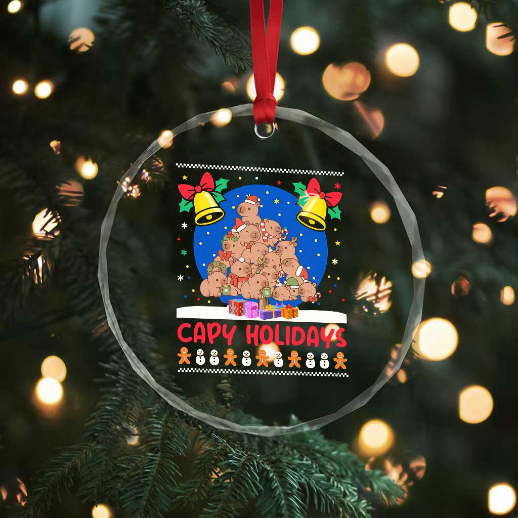 Capybara Xmas Tree Crystal Glass Ornament Funny Capy Holidays Gift TS12 Print Your Wear