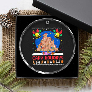Capybara Xmas Tree Crystal Glass Ornament Funny Capy Holidays Gift TS12 Print Your Wear