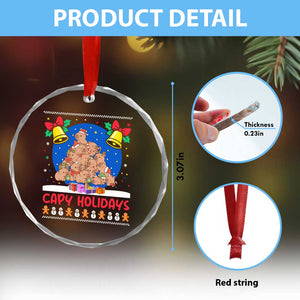 Capybara Xmas Tree Crystal Glass Ornament Funny Capy Holidays Gift TS12 Print Your Wear