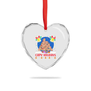 Capybara Xmas Tree Heart Crystal Glass Ornament Funny Capy Holidays Gift TS12 Print Your Wear
