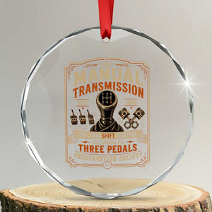 Car Guy Crystal Glass Ornament The Manual Transmission Preservation Society TS10 Transparent Glass 3'' Circle Print Your Wear