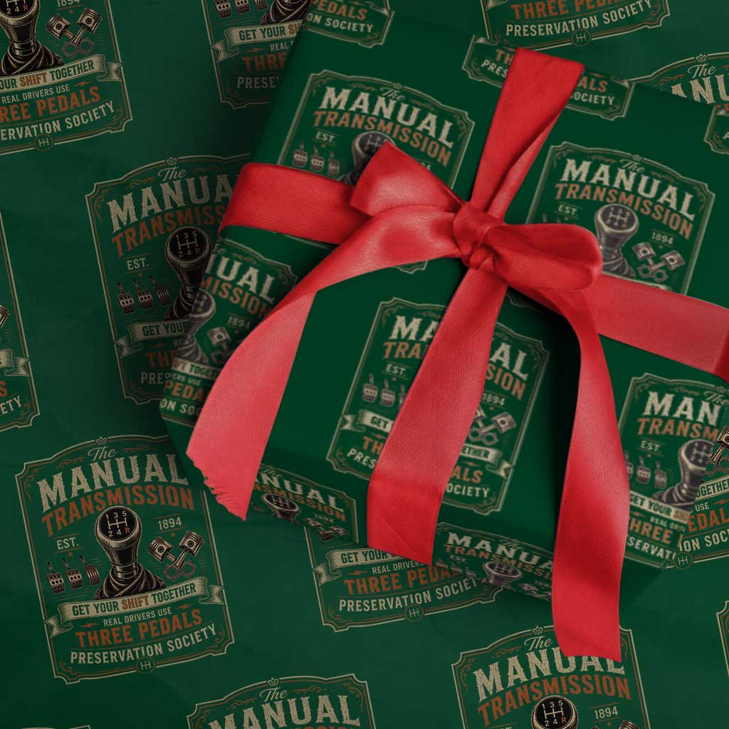 Car Guy Wrapping Paper Roll The Manual Transmission Preservation Society TS10 Green Print Your Wear