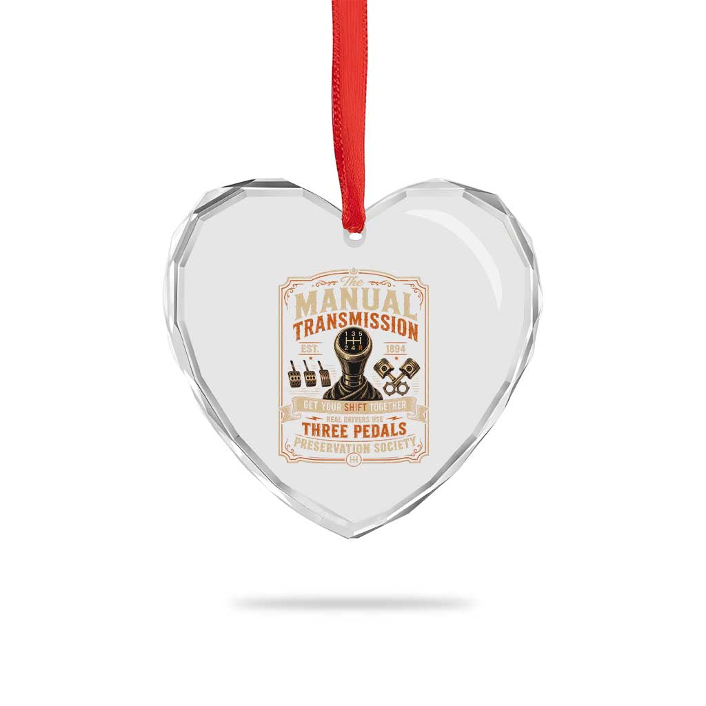 Car Guy Heart Crystal Glass Ornament The Manual Transmission Preservation Society TS10 Print Your Wear