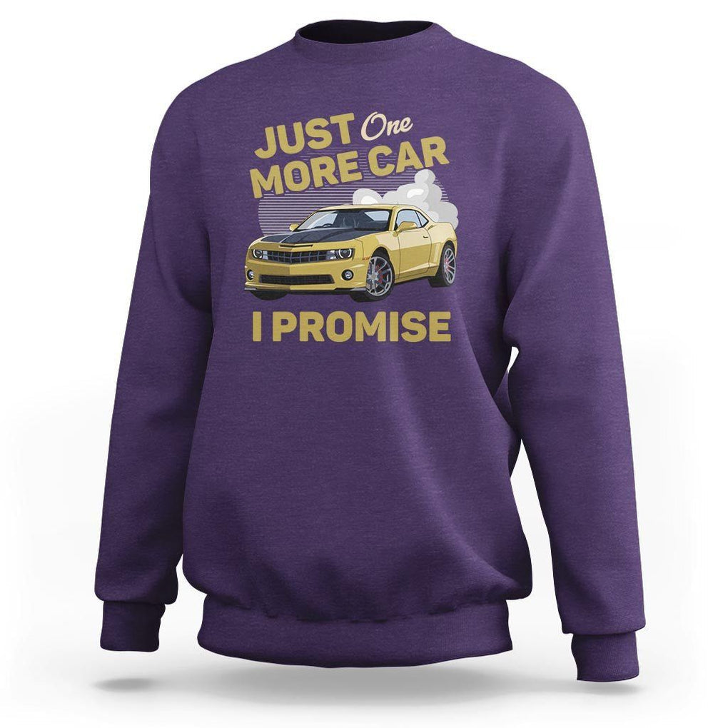 Car Lover Sweatshirt Just One More Car I Promise Racing TS11 Purple Print Your Wear