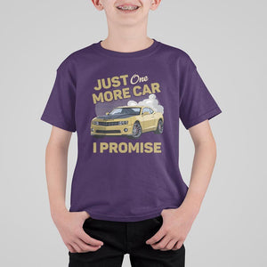 Car Lover T Shirt For Kid Just One More Car I Promise Racing TS11 Purple Print Your Wear