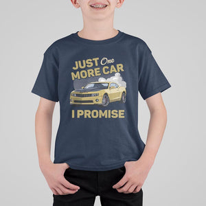 Car Lover T Shirt For Kid Just One More Car I Promise Racing TS11 Navy Print Your Wear