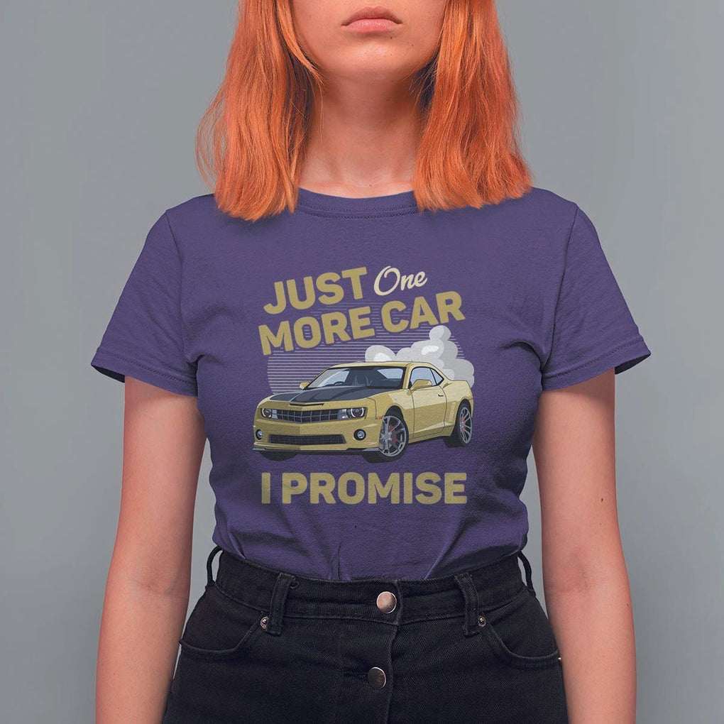 Car Lover T Shirt For Women Just One More Car I Promise Racing TS11 Purple Print Your Wear