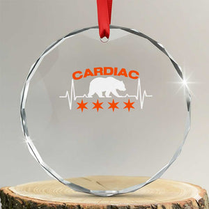 Cardiac Bear Heart Rate Crystal Glass Ornament Funny Heart-Stopping Game Day Sport Fans TS02 Transparent Glass 3'' Circle Print Your Wear