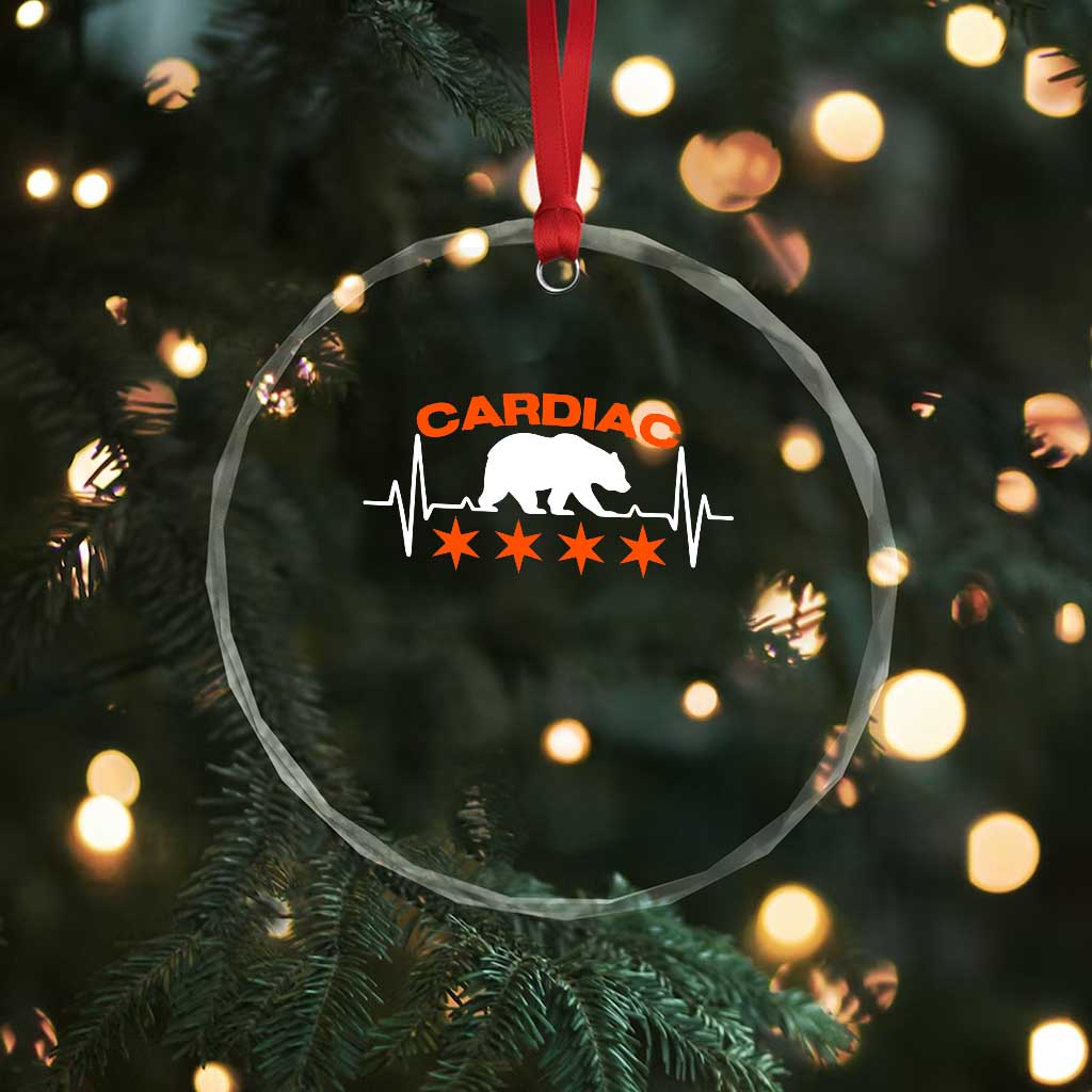 Cardiac Bear Heart Rate Crystal Glass Ornament Funny Heart-Stopping Game Day Sport Fans TS02 Print Your Wear