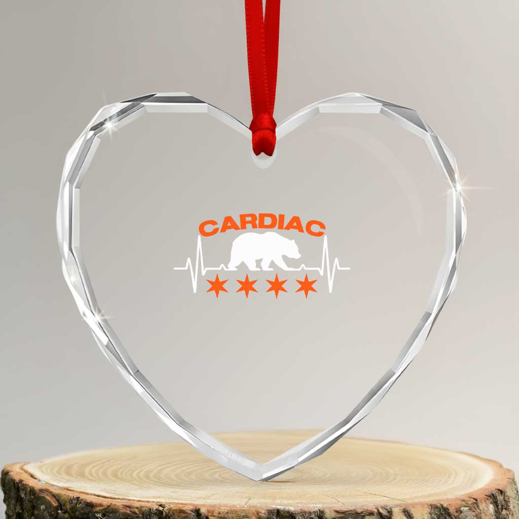 Cardiac Bear Heart Rate Heart Crystal Glass Ornament Funny Heart-Stopping Game Day Sport Fans TS02 Transparent Glass 3'' Heart Print Your Wear