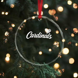 Cardinal Lovers Crystal Glass Ornament Vintage Script Heart Graphic TS10 Print Your Wear