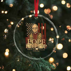 Cardinal Pope Leo XIV Crystal Glass Ornament 267th Robert Francis Prevost American Flag TS11 Print Your Wear