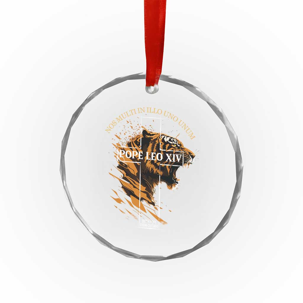 Cardinal Pope Leo XIV Crystal Glass Ornament Nos Multi In Illo Uno Unum 267th Pope From Chicago Tiger TS11 Print Your Wear