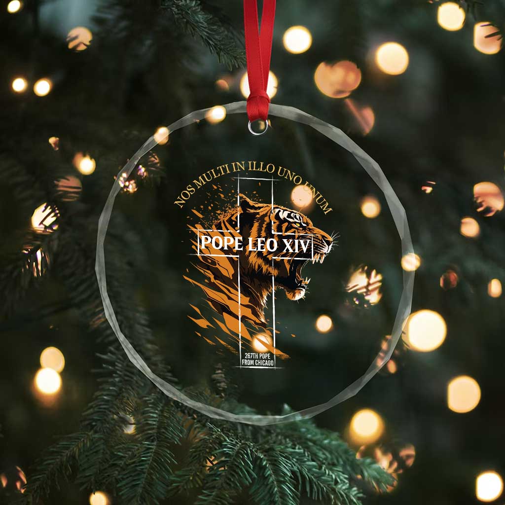 Cardinal Pope Leo XIV Crystal Glass Ornament Nos Multi In Illo Uno Unum 267th Pope From Chicago Tiger TS11 Print Your Wear