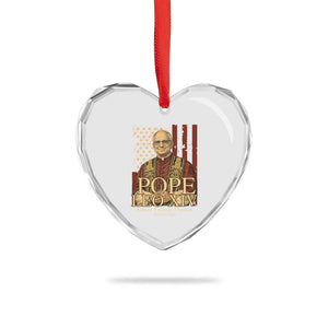 Cardinal Pope Leo XIV Heart Crystal Glass Ornament 267th Robert Francis Prevost American Flag TS11 Print Your Wear