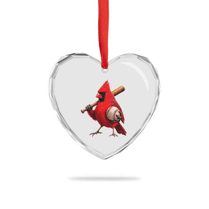Cardinals Baseball Player Heart Crystal Glass Ornament Retro STL Redbird Fan Bird Mascot Baseball TS10 Print Your Wear