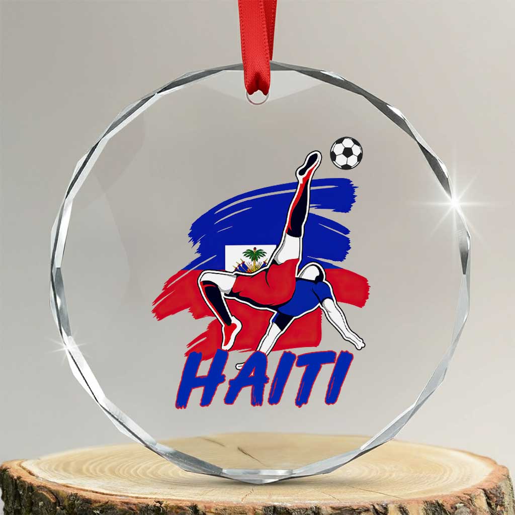 Caribbean Soccer Lover Gift Crystal Glass Ornament Haitian Heritage Pride