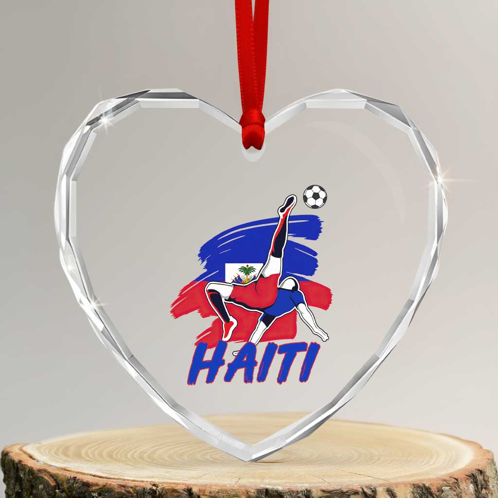 Caribbean Soccer Lover Gift Heart Crystal Glass Ornament Haitian Heritage Pride TS12 Transparent Glass 3'' Heart Print Your Wear