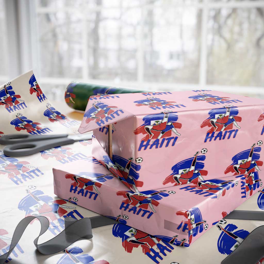 Caribbean Soccer Lover Gift Wrapping Paper Roll Haitian Heritage Pride