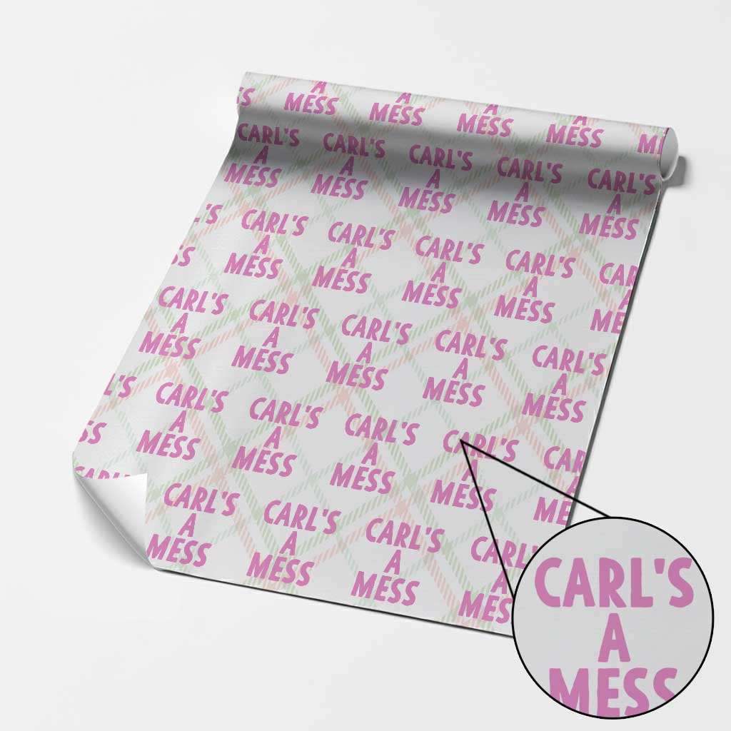 Carl's a Mess Wrapping Paper Roll Viral Reality TV Quote Meme TS14 Christmas Plaid Print Your Wear