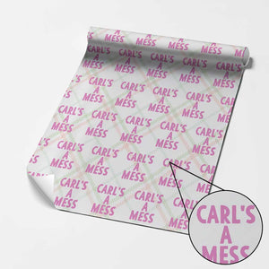 Carl's a Mess Wrapping Paper Roll Viral Reality TV Quote Meme TS14 Christmas Plaid Print Your Wear