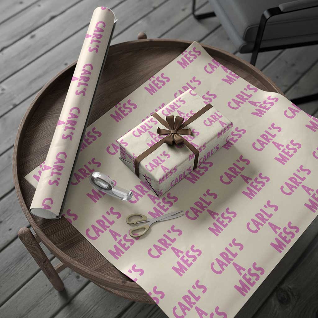 Carl's a Mess Wrapping Paper Roll Viral Reality TV Quote Meme TS14 Beige Print Your Wear