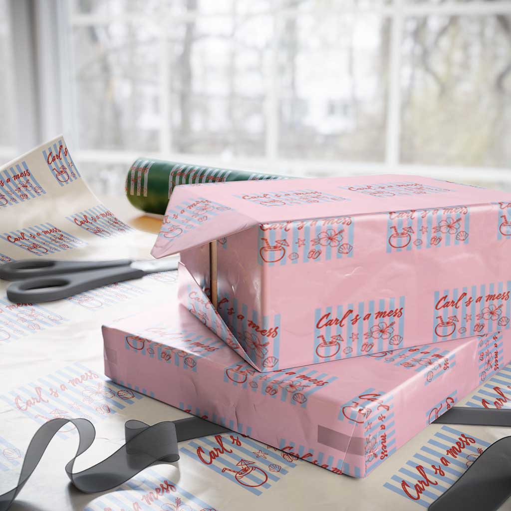 Carl's a Mess Wrapping Paper Roll Viral Sarcastic Reality TV TS14 Light Pink Print Your Wear